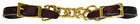 72786397483 0112 Tucker Saddlery Black Leather Brass Curb Strap