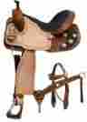 041x Double T 14 15 16 Barrel Style Saddle Set W Black Alligator Print Seat