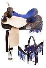 061bl Double T 16 Blue Fringe Leather