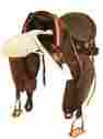 1001 Thsl Leather Arabian Saddle Oil Brown Stitched Padded Seat 18 Tra