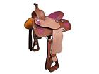 1007698804599 Tahoe Tack Ostrich Print Hearts Barrel Saddle Pink 15