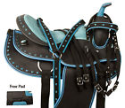 10100 1saddle New 14 15 16 17 Western Pleasure Trail Barrel Racing Horse Saddle Tack Set Pad