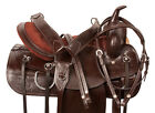 10127 Dark Brown Western Horse Pleasure Trail Saddle Tack 15 16 17 18 Suede