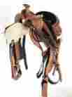 1050 Thsl Western Gaited Horse Saddle Pkg Tan 17 Tooled Carved Black Seat