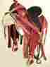 1068 Thsl Western Ranch Saddle Pkg Hand Tooled Mahogany Nat 16 High Back