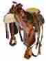 1073 Thsl Western Saddle Pkg Floral Carved-antique Oil Brown 16 Golden Seat