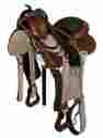 1076 Thsl Western Barrel Saddle Pkg Carved Eco Nat Tan Brn Rawhide Lacing 14