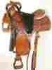 1088 Thsl Western Saddle Pkg Carved Tooled Tan 17 Rawhide Lacing