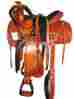 1089 Thsl Western Roping Saddle Set Hand Carved Bright Tan 16 Suede Seat