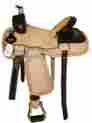 1095 Thsl Western Saddle Tooled Dark Brn Natural Hard Seat 16.5 17