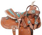 10953 Pro Kids Youth Barrel Racer Trail Horse Leather Saddle Tack