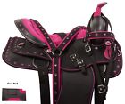 10959 Pink Crystal Show Western Synthetic Horse Saddle Tack Package Free