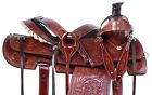 11012 Western Mahogany Roping Ranch Leather Tooled Horse Saddle Tack Set