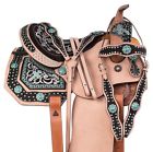 11029 Turquoise Western Barrel Racing Trail Show Horse Saddle Tack Set
