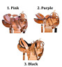 1109rsd 2 Round Skirt Saddle Pink Purple Black Barrel Racing Leather Horse