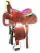 1118 Thsl Western Pony Barrel Saddle Tan Carved Pink Black Zebra Seat 14 Wlp
