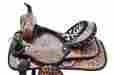 130915 Shiraz 15 Barrel Racer Western Synthetic Leather Printed Stone Studded Saddle