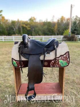 Ced-50558335058223 15 American Saddlery Western Endurance Saddle 801 - Sqhb Inch Leather Round Skirt