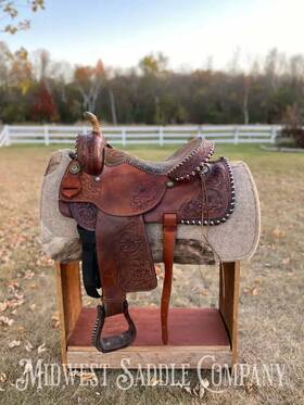 Ced-50605647692079 15 Tex Tan Hereford Brand Western Barrel Saddle - Fqhb Inch