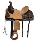 1580812 Double Saddlery Youth Rough Out Hard Seat Roper Style Saddle