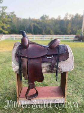 Ced-50494171447599 16 Western Roping Saddle W/ Leather Tooling - Fqhb Inch With