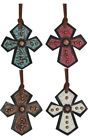 175537 Showman Cross Leather Saddle Tie On Filligree Print With Copper