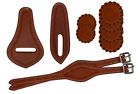 175599 Unbranded Western Saddle Leather Replacemet Pc Kit Hobbles Rosettes Latigo