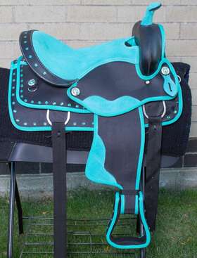 11043 1saddle Western Horse Saddle Synthetic Cordura Trail Barrel Premium Used 14 Inch 15 16