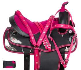 11047 1saddle 14 Inch 15 16 Western Pleasure Trail Barrel Racing Horse Saddle Tack Set