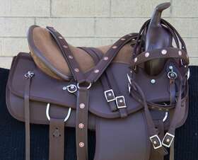 111007 1saddle Horse Saddle Western Used Trail Endurance Brown Custom Tack Set 14 15 16 17 18
