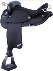 20554-6 Abetta Hornless Western Saddle Black Leather Nylon