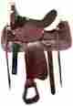 3027 Buffalo 16 Semi Acorn Tooled Roper Style Saddle With Rawhide Silver Laced Cantle