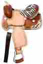 31712 Double T 12 Youth Saddle With Zebra Print Seat And Skirts