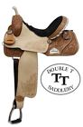 369.95 Double T Dbl Barrel Saddle With Floral Embossed Suede Seat Turquoise Stone Conchos