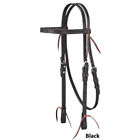 42-1414-2-0 Silver Royal Barbwire Browband Headstall Black 688499537391
