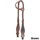 45-7894-33-750 Silver Royal Jameson Single Ear Headstall Brown 688499566803