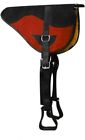 4545 Showman Suede Bareback Saddle Pad Horse Girth Stirrups Black Red
