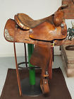 5038 Simco Longhorn Western Brown Leather Saddle Nickle Silver Greenville Texas