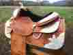 5189 Montana Saddlery 16 Butterfly Leather Western Silver Show Parade Trail Horse Saddle Tack