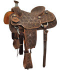 96525265acl 52460 Aledosaddlery Western Two Tone Leather Roper Ranch Hand Carved Saddle