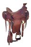 9652531acl 524620 Aledosaddlery Western Light Brown Leather Roper Wade Tooled Saddle