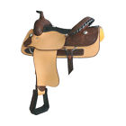 96525358acl 524627 Aledosaddlery Western Brown Natural Leather Pleasure Trail Hand Tooled Saddle