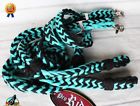 607224 Challenger Tack Horse Roping Knotted Western Barrel Reins Nylon Braided