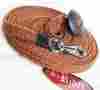 607lunge02 Prorider Horse Training 25ft Cotton Soft Lunge Line Rubber Stopper Brown