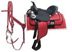 6137set Double T Saddlery 16 Red Cordura Saddle Package W Pad Breastcollar Bridle Bit Free Ship
