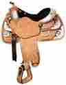 638416 Showman Floral Tooled Show Saddle With Black Inlay 16