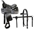642012 Unbranded 12 Silver Beaded Pony Saddle With Matching Headstall And Breastcollar Set