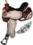 6539 Double T Dbl Barrel Saddle W Silver Engraved Cross Accents Floral Tooling