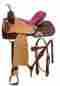 6572 Double T Saddlery 14 15 16 Barrel Style Saddle With Pink Cowgirl Up Seat