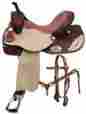 6579 Double T Saddlery 14 15 16 Barrel Style Saddle With Cowgirl Up Engraved Silver